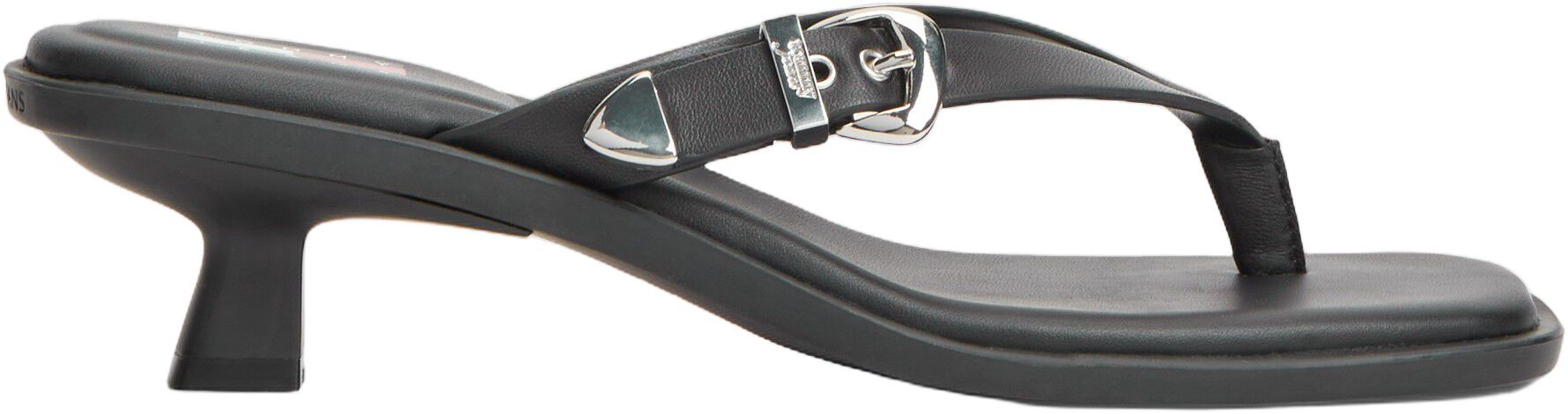 TJW KITTEN HEEL LEATHER SANDALS