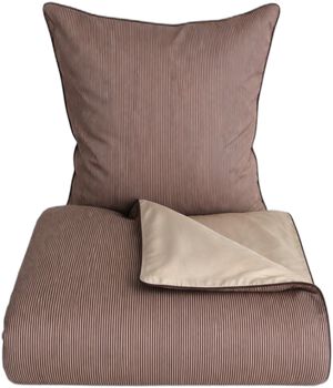 &Oslash;KOLOGISK SENGES&AElig;T - PIN STRIPE M/PIPING
