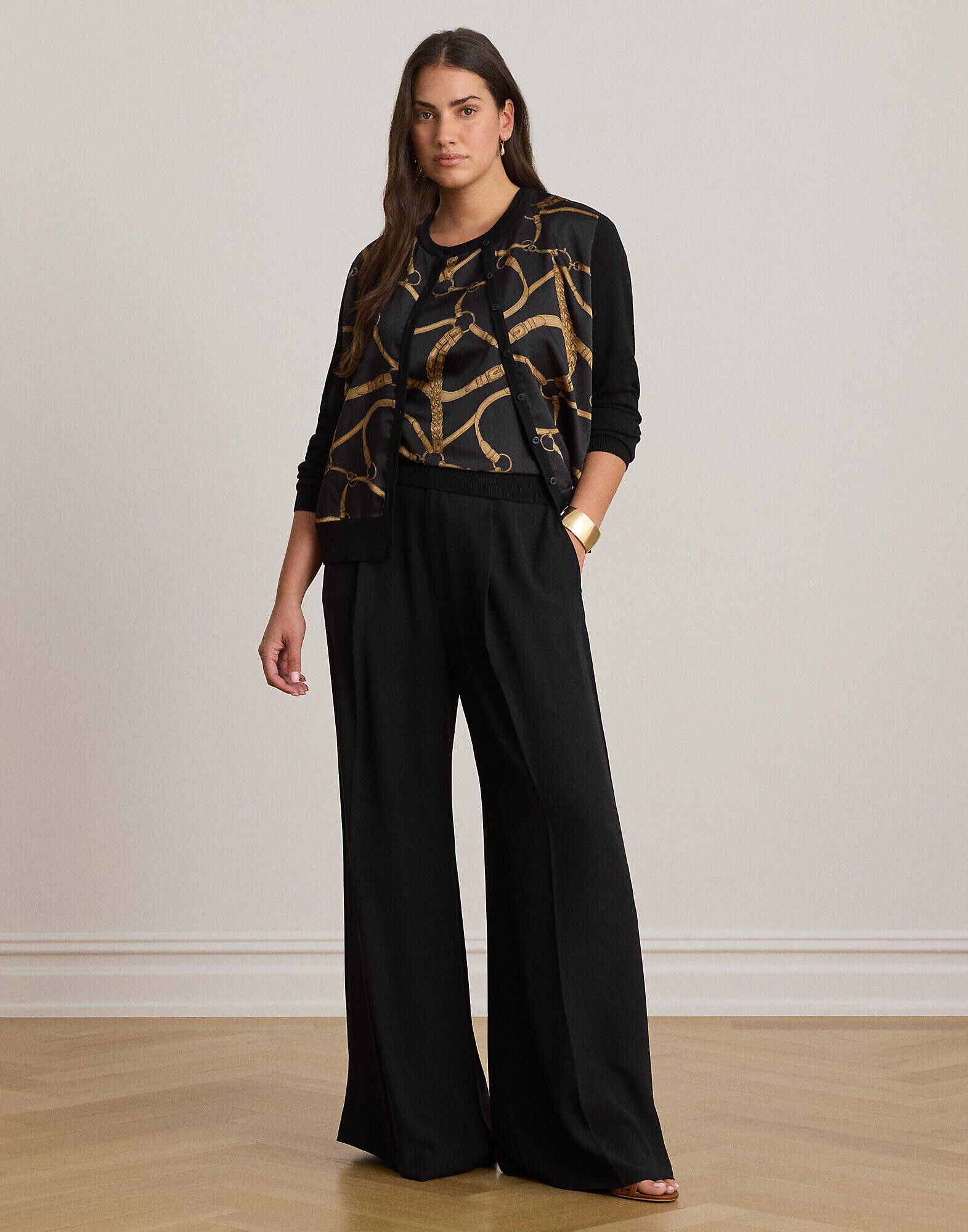 Belting-Print Cotton-Blend Cardigan