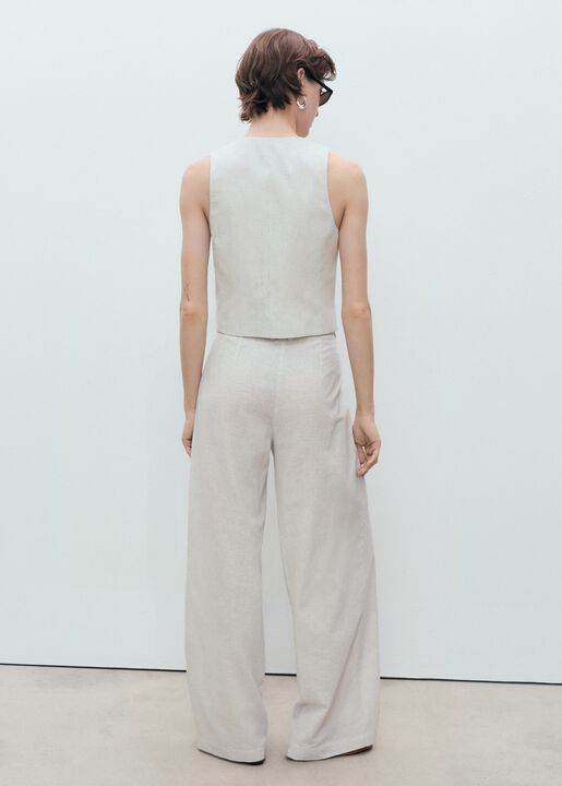 Linen-blend suit waistcoat