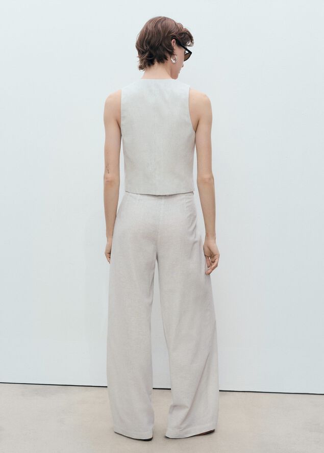 Linen-blend suit waistcoat