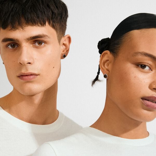 SENSE øreringe sølvbelagt/agat