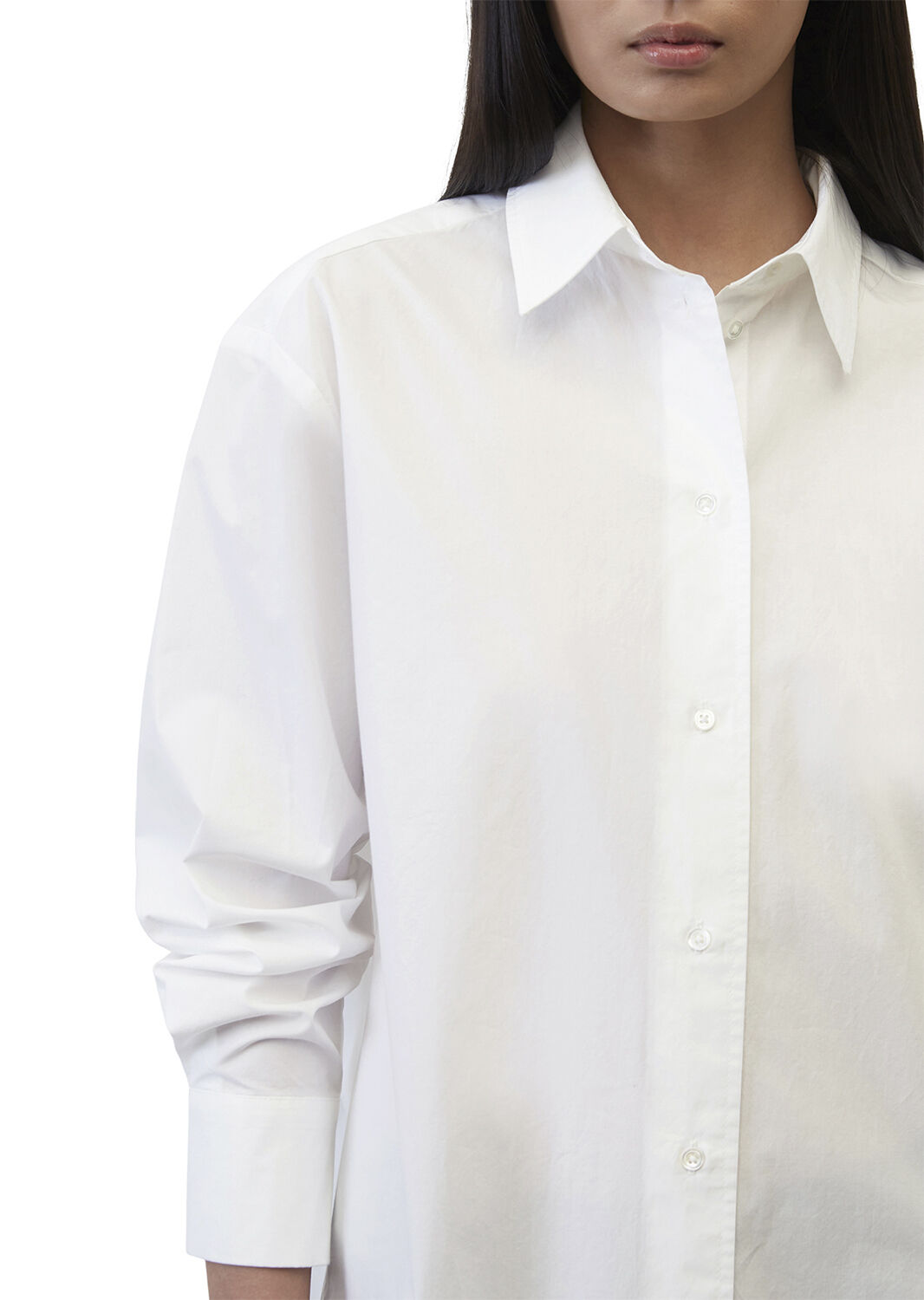 Longblouse, kent collar, side slits