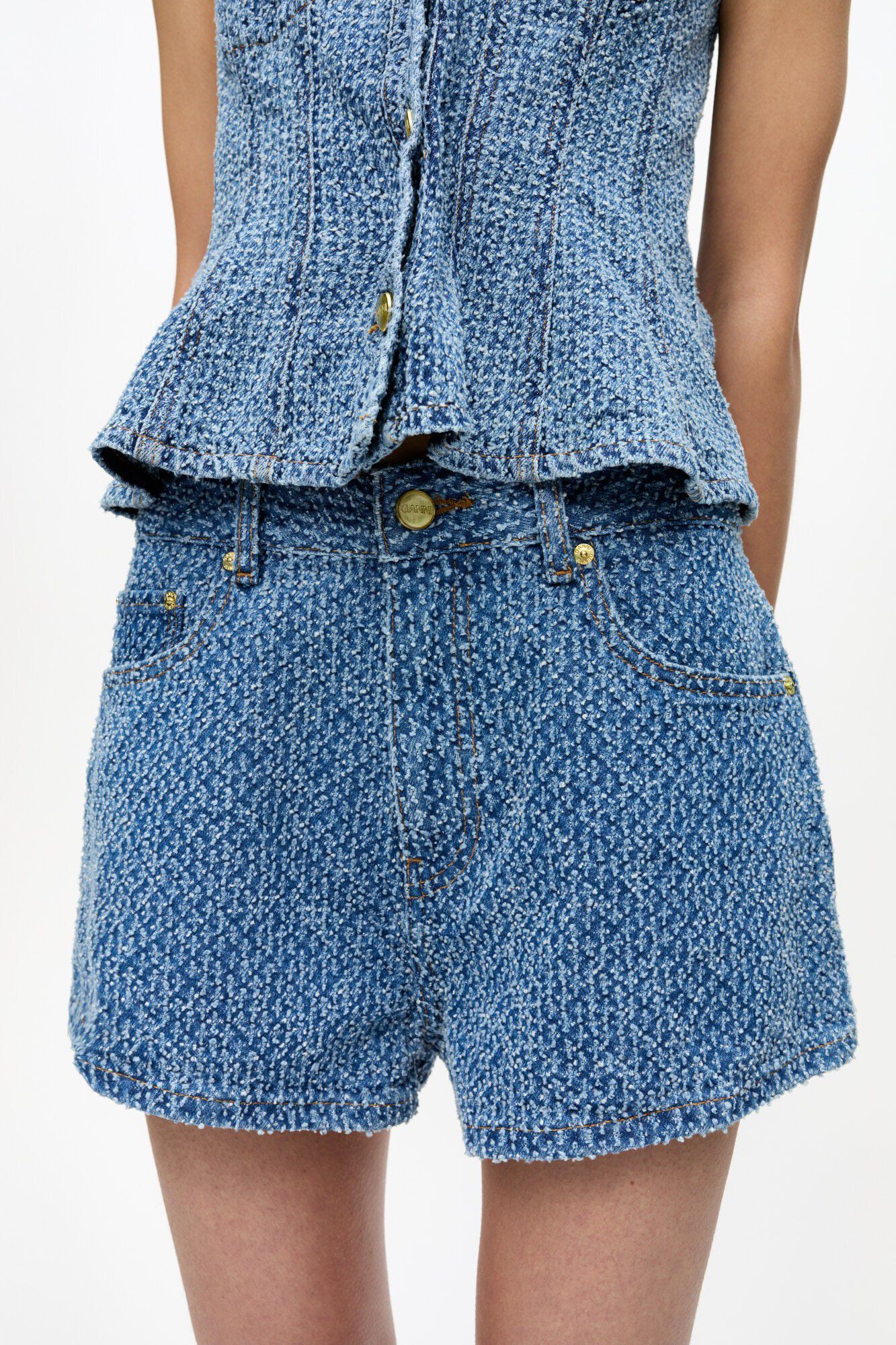 Fluffy Denim Shorts