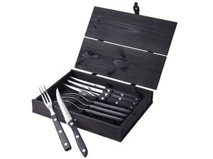 Steakbestick/grillbestick Old Farmer Black 8 delar Svart/Stå