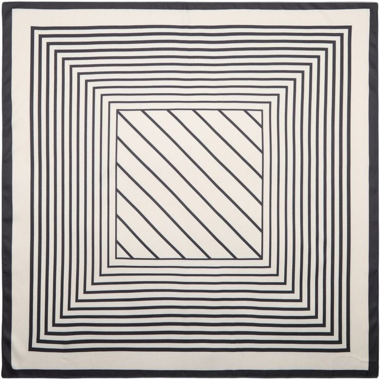 Geometric striped print scarf