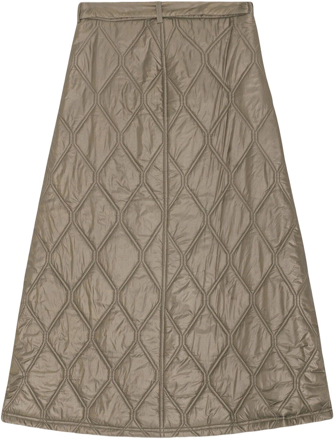 Shiny Quilt Midi Skirt