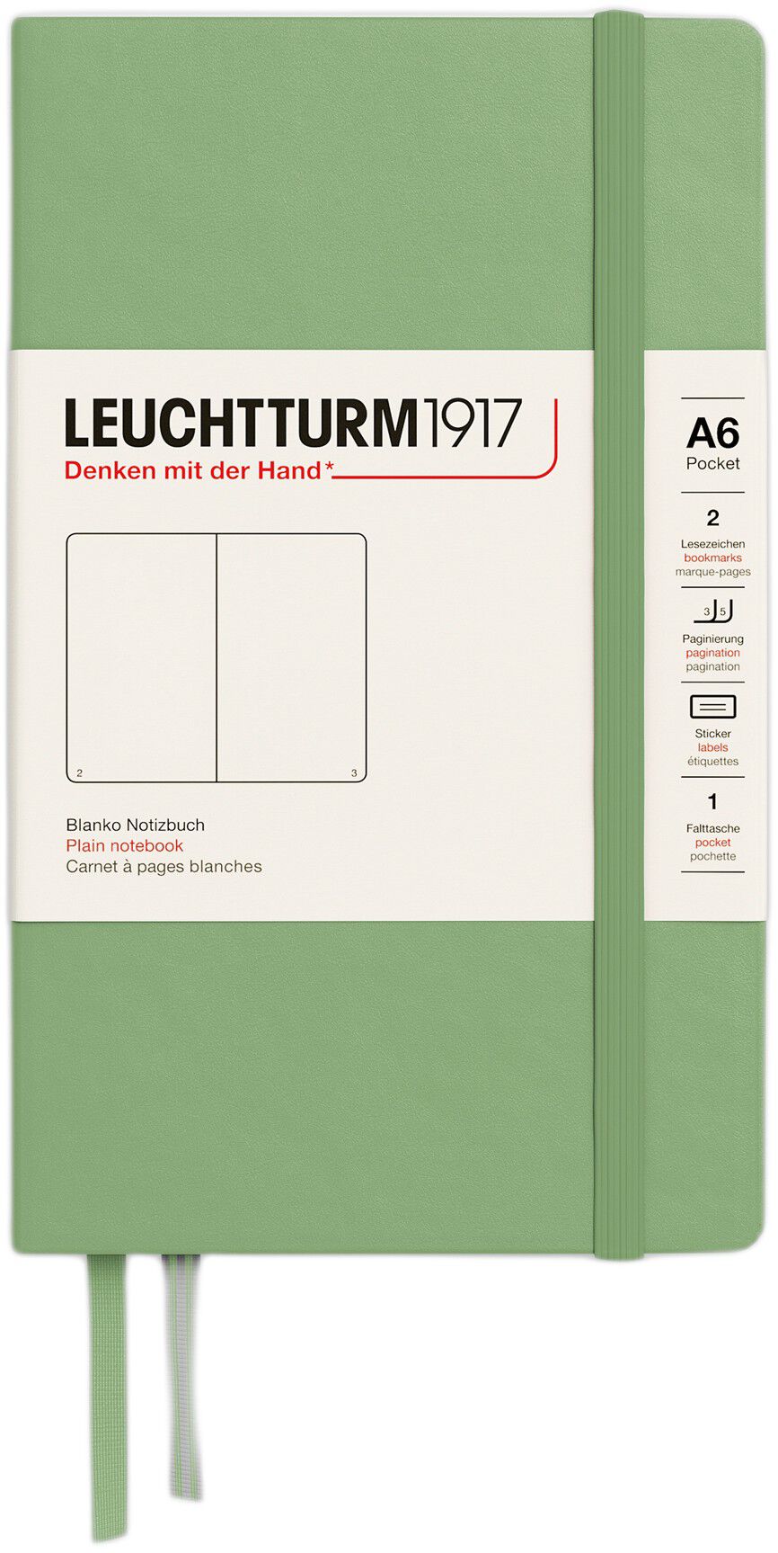 LT1917 Notesbog Blank A6 Sage HC