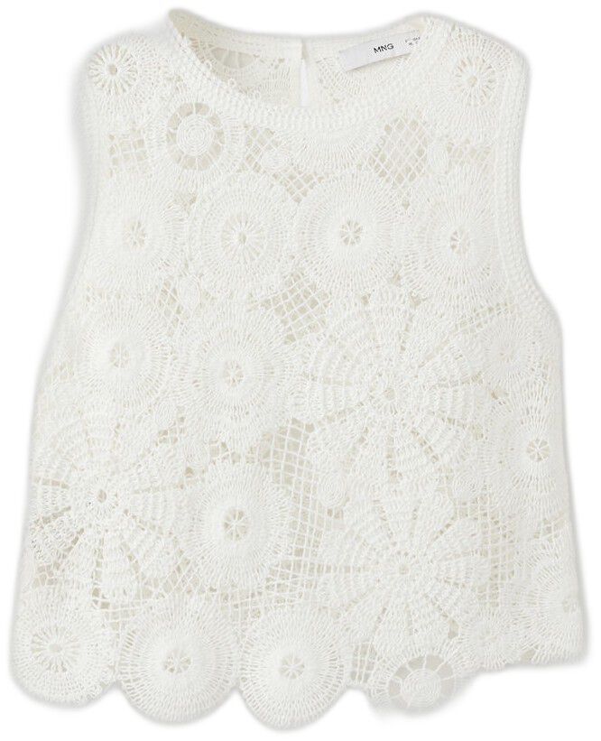 Embroidered top with openwork detai