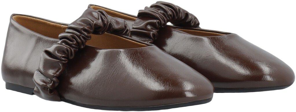 BIALUNA Scrunchie Ballet Flat Faux Leather