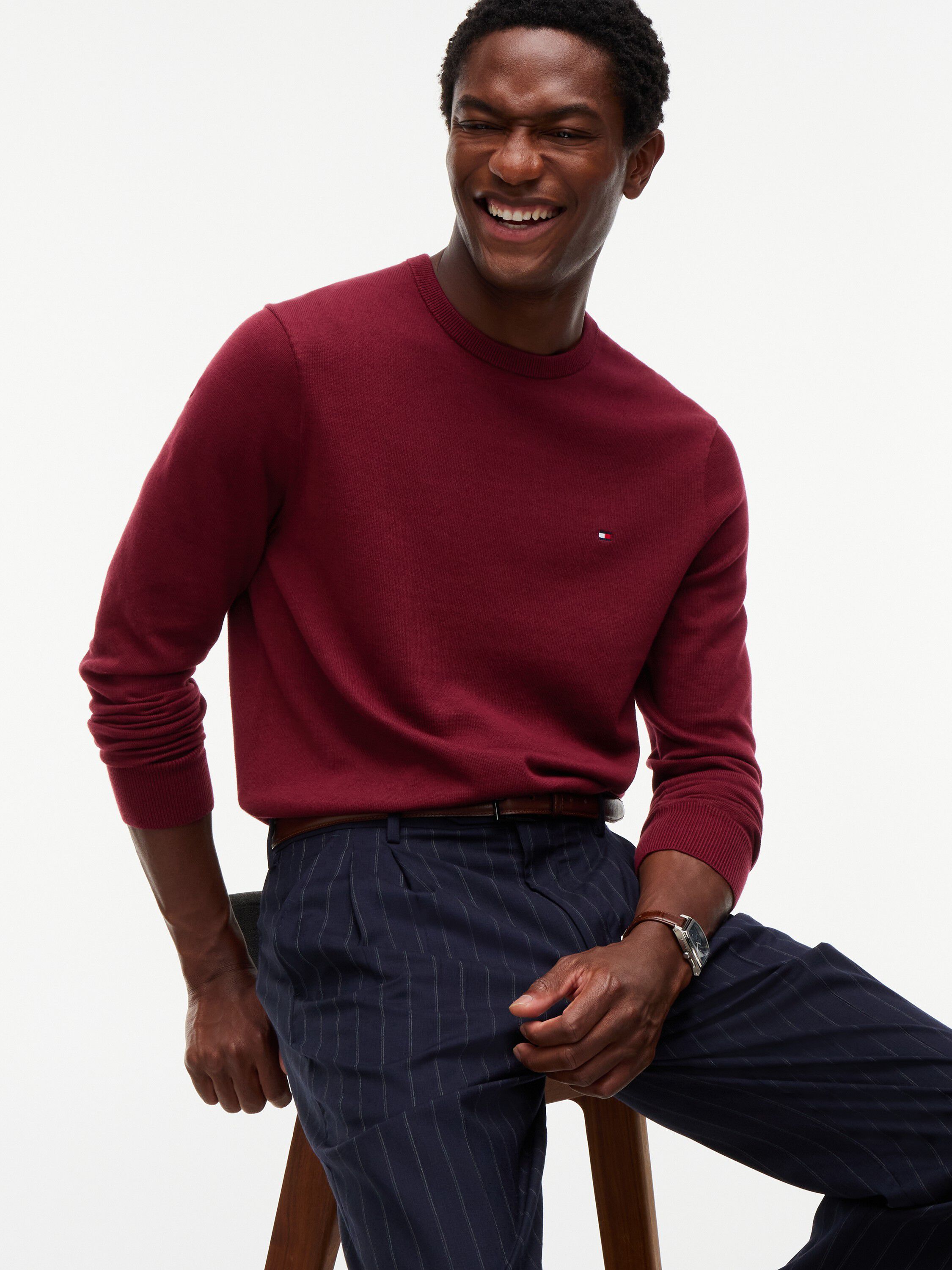 Flag Embroidery Crew Neck Jumper