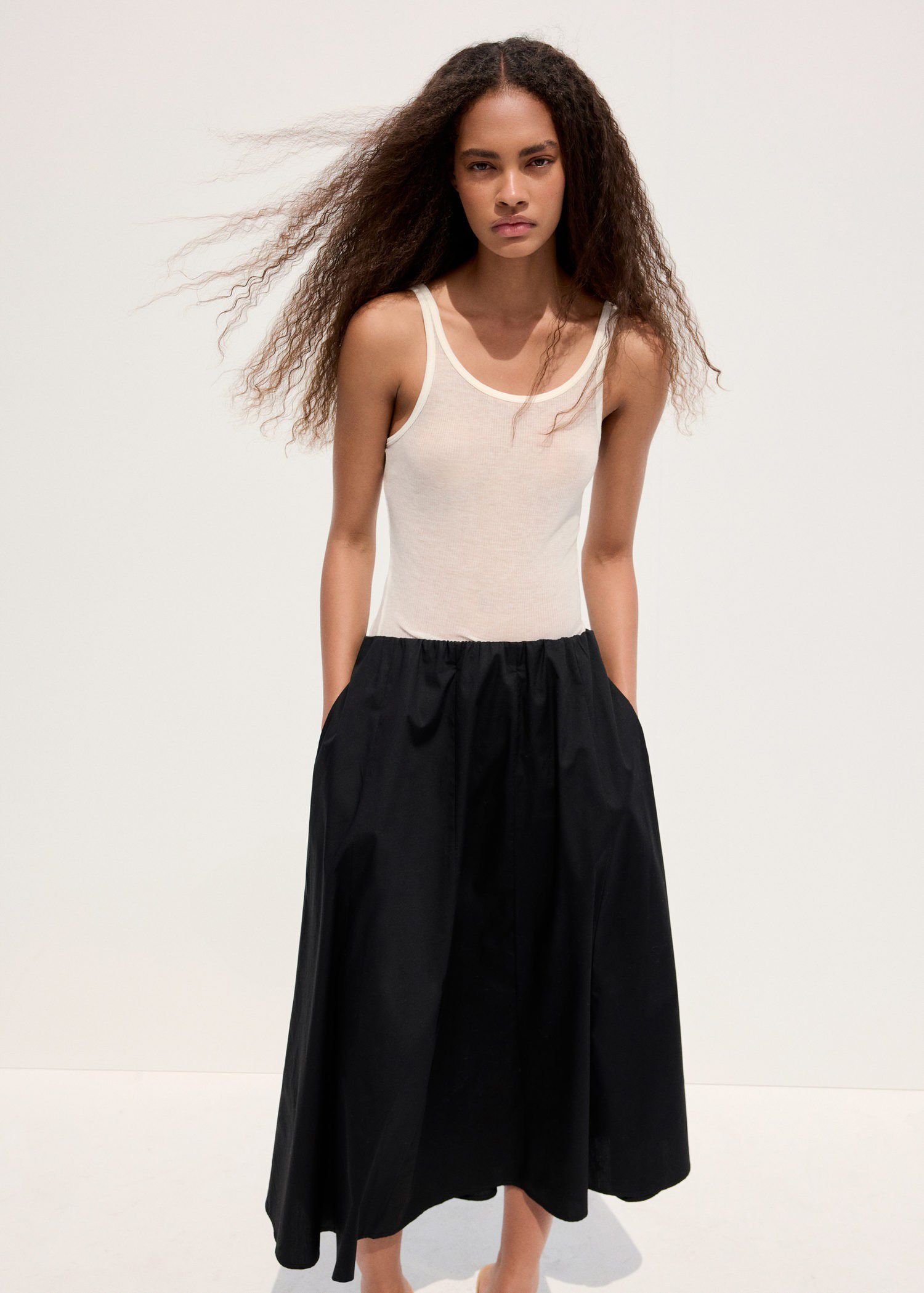 Flared cotton skirt