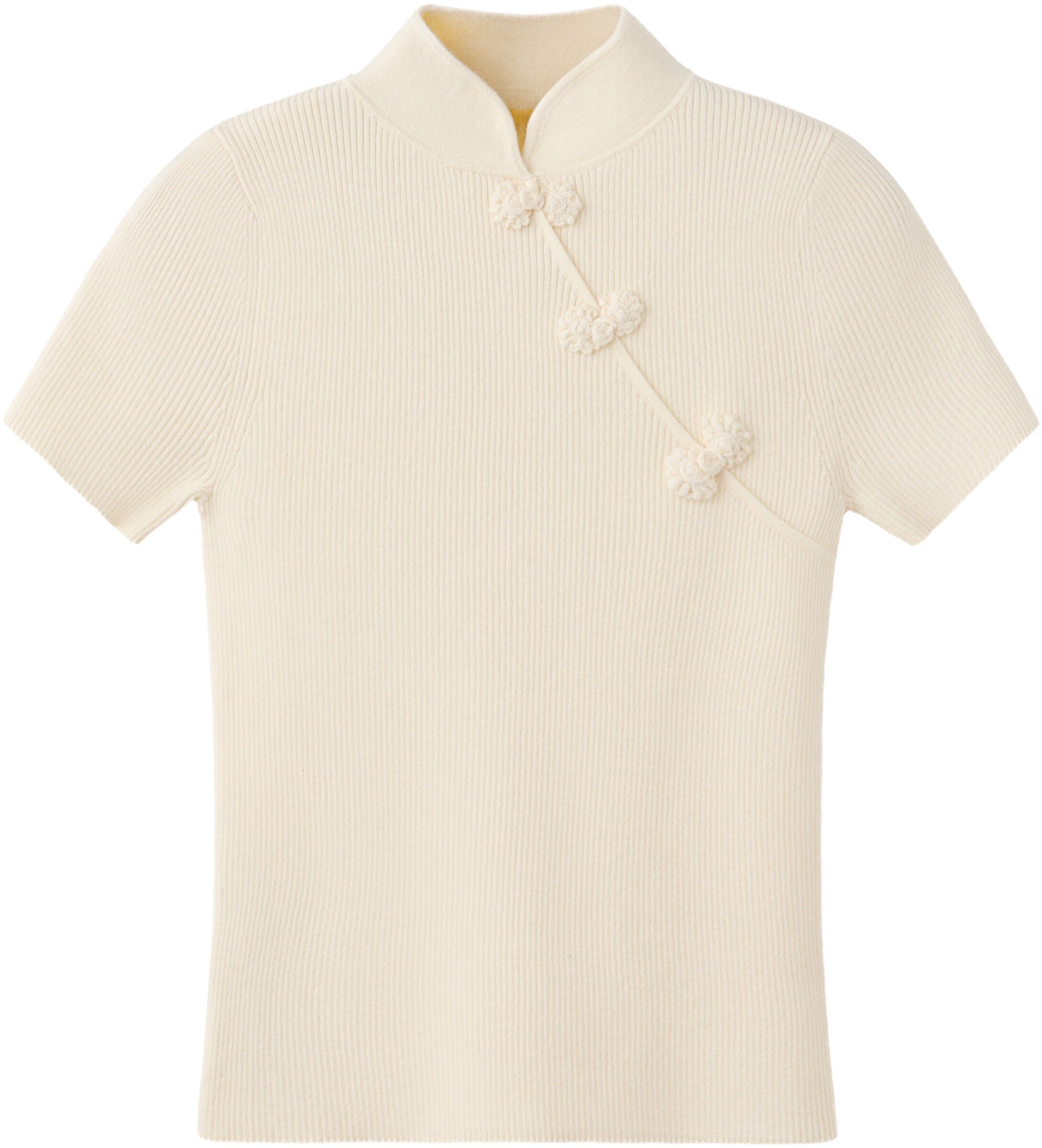 Ribbed knitted jumper with frog clo