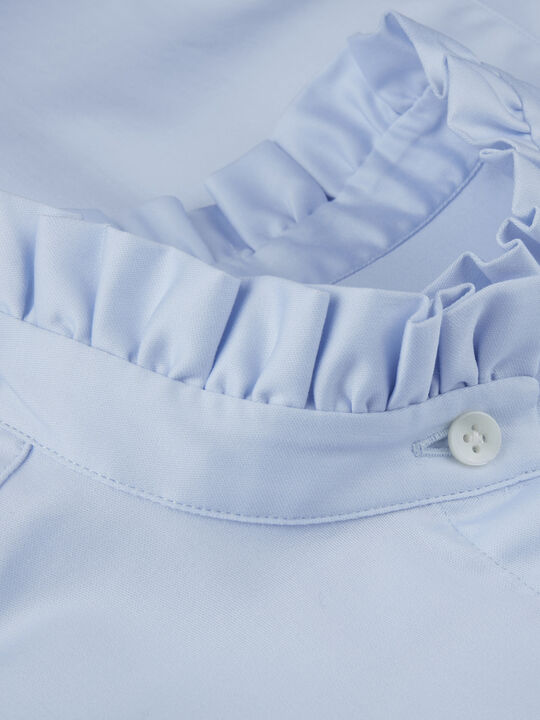 Darya Blouse, Frill collar Flyfront Frill cuff