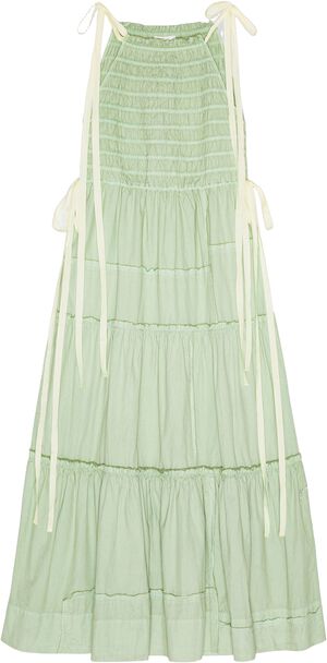 Patchwork Cotton Twill Maxi Smock S