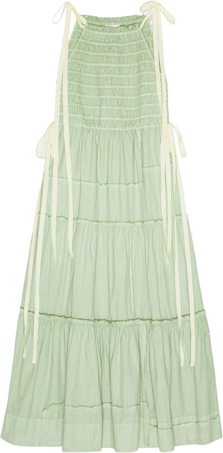 Patchwork Cotton Twill Maxi Smock S