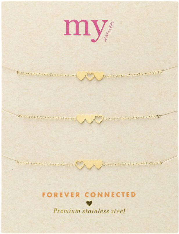 Bracelet set triple heart