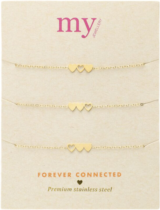 Bracelet set triple heart