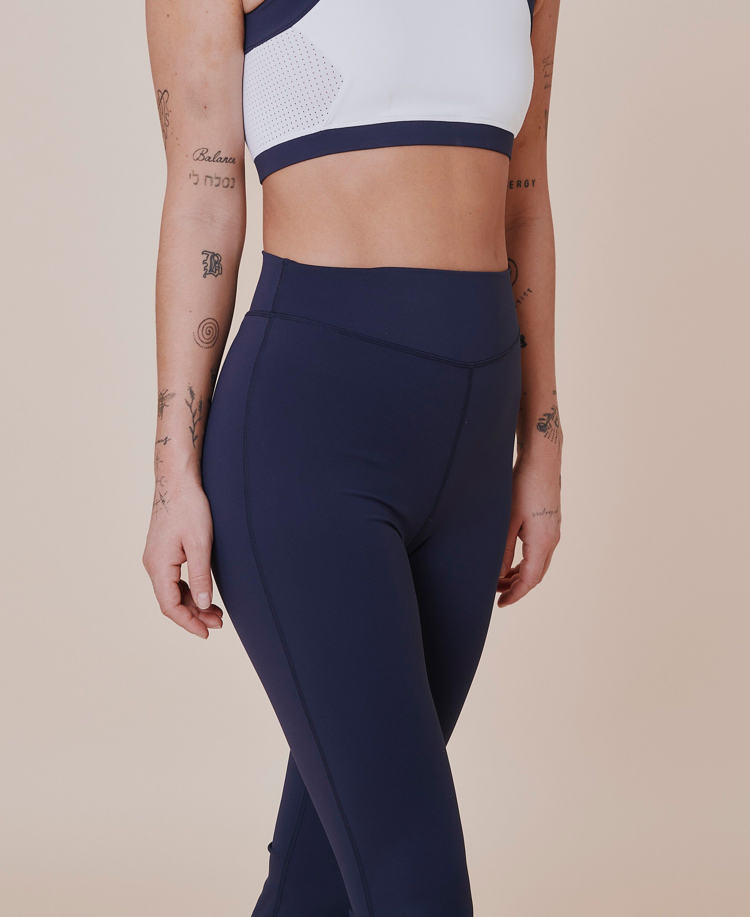 Sicilian high-waist flared leggings - Ocean