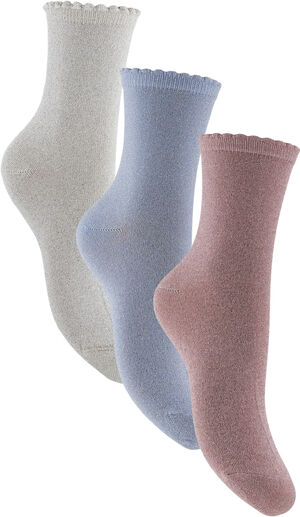 PCSEBBY GLITTER LONG 3-PACK SOCKS N