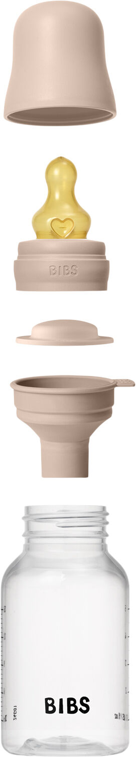 BIBS Baby Bottle Round Latex 1 pack 150 ml Slow Flow Blush