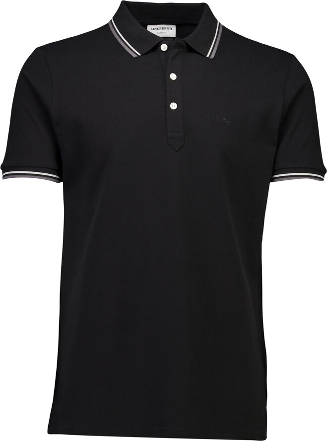 Polo shirt w. contrast piping