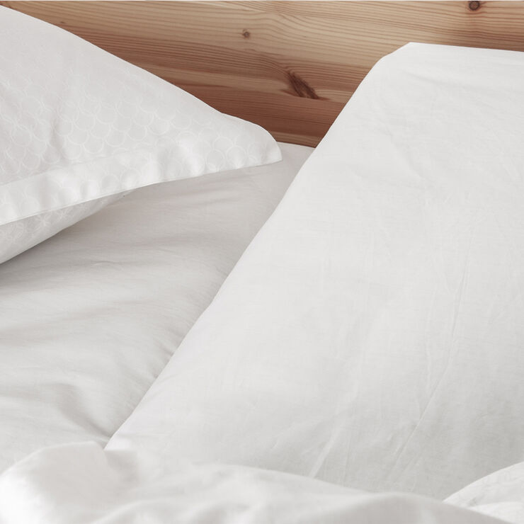 Økologisk H-split lagen, percale - GOTS, hvid