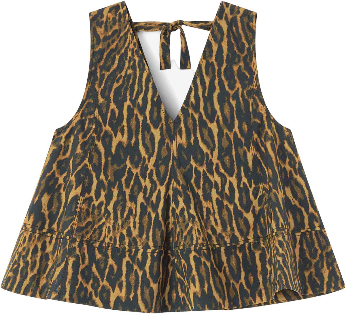 Printed Stretch Cotton A-line Top