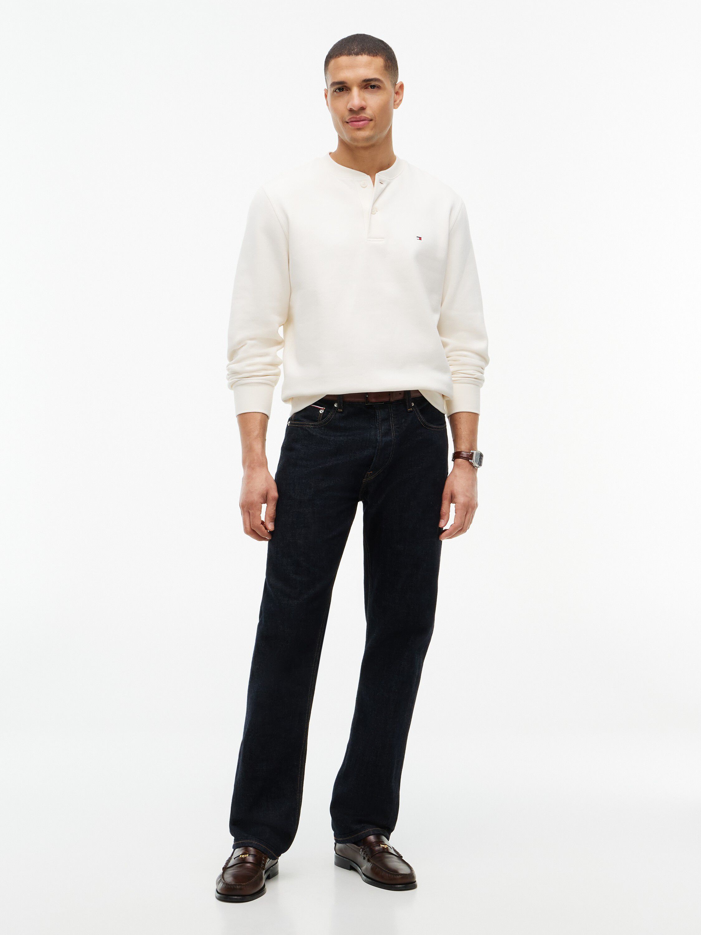 REG ESSENTIAL FLEECE HENLEY