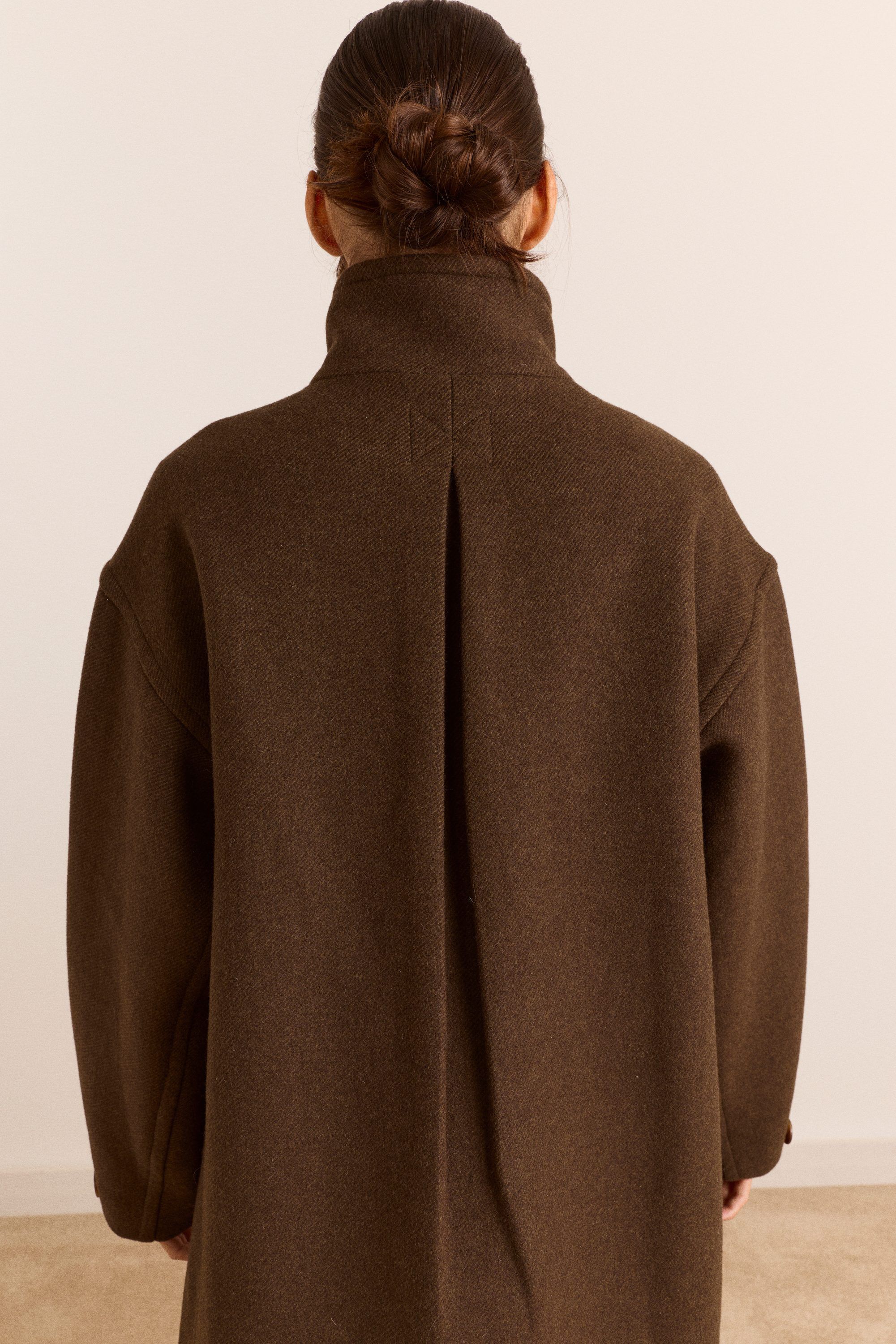 AGNES WOOL COAT- CHOCOLATE