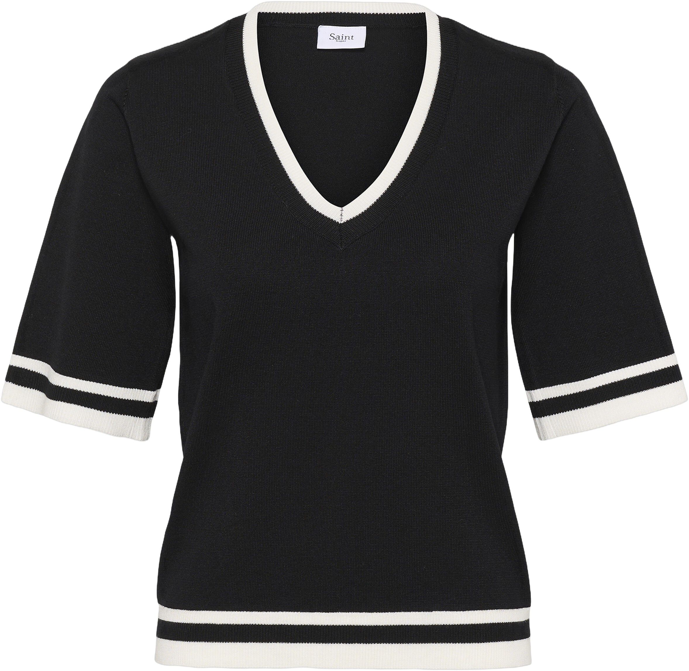 MilaSZ V-Neck SS Contast Pullover