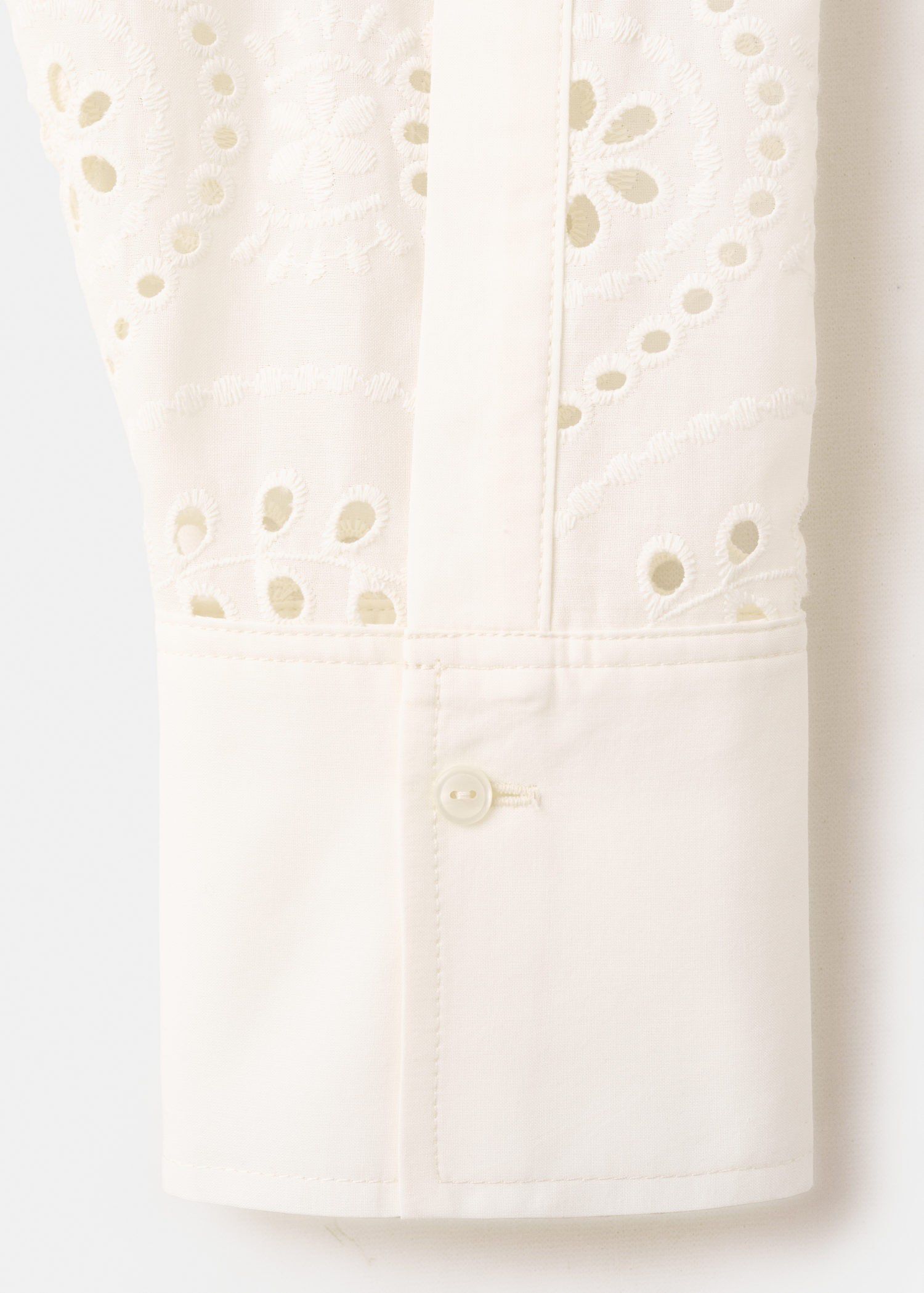 Cotton shirt with broderie anglaise