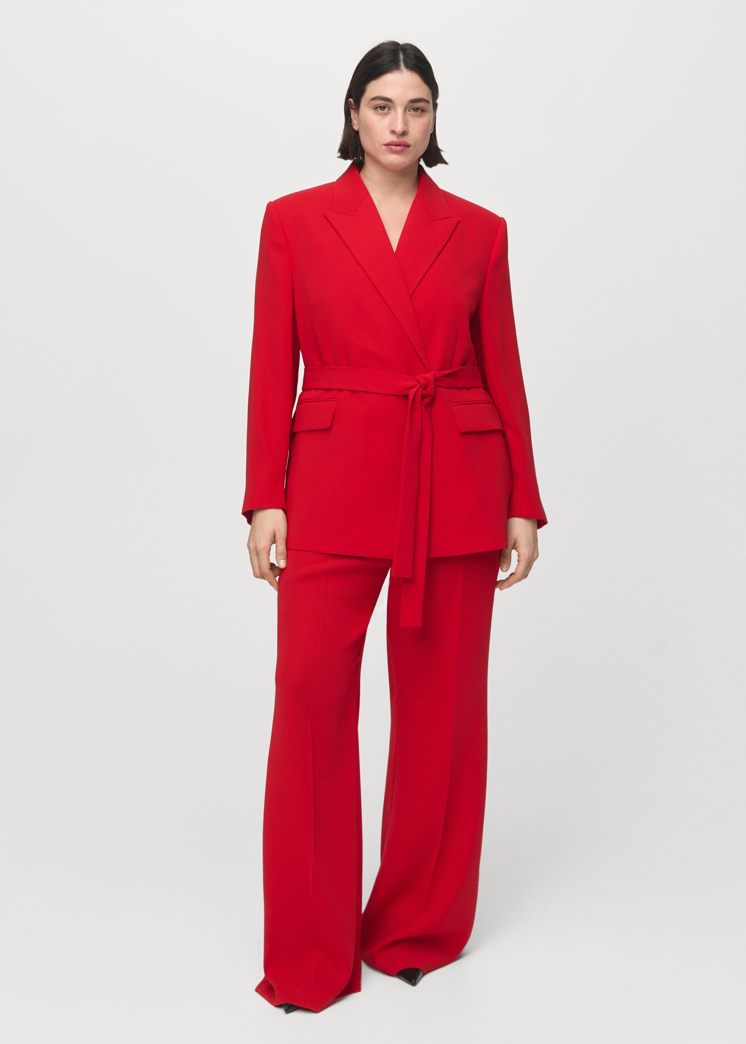 Suit jacket with scarf