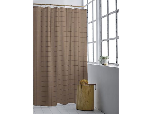 Duschdraperi 180x200 Vista Warm Taupe