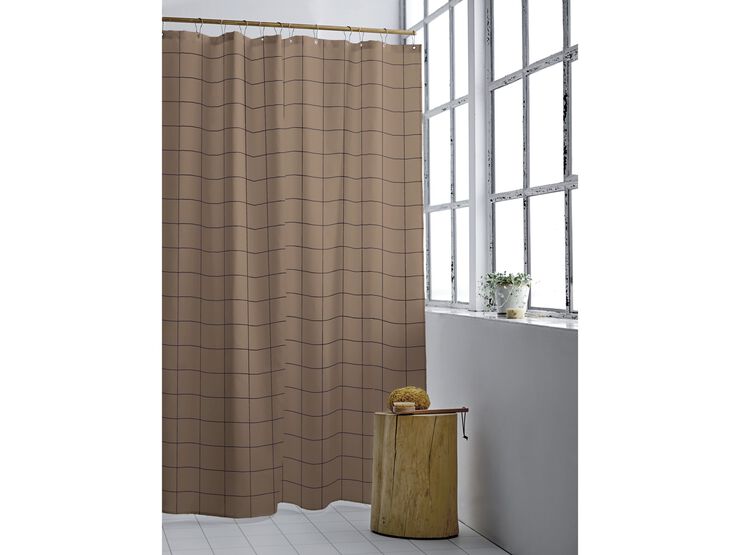 Duschdraperi 180x200 Vista Warm Taupe