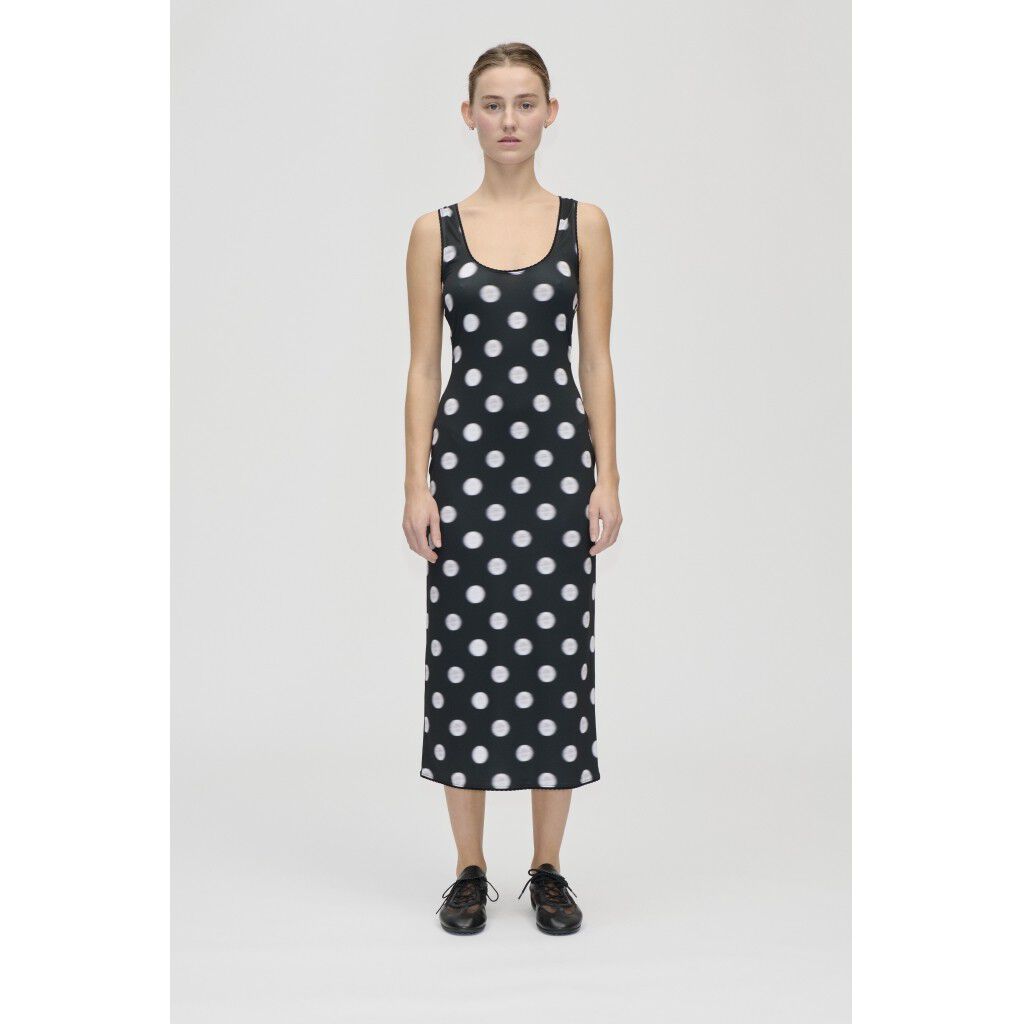 2244 Stocking Jersey, Elastic Deep Neckline Tank Dress