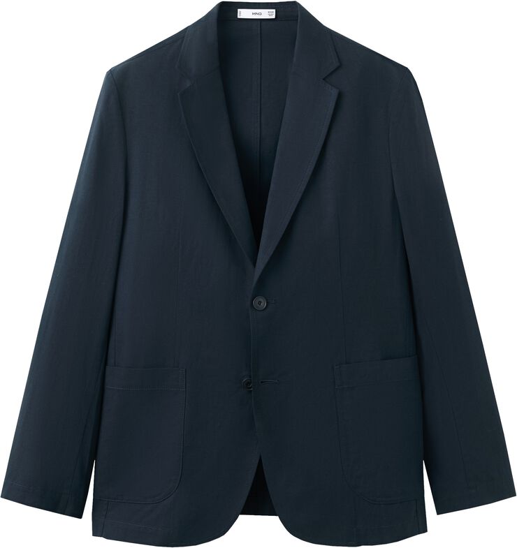 Slim-fit suit jacket made from a li