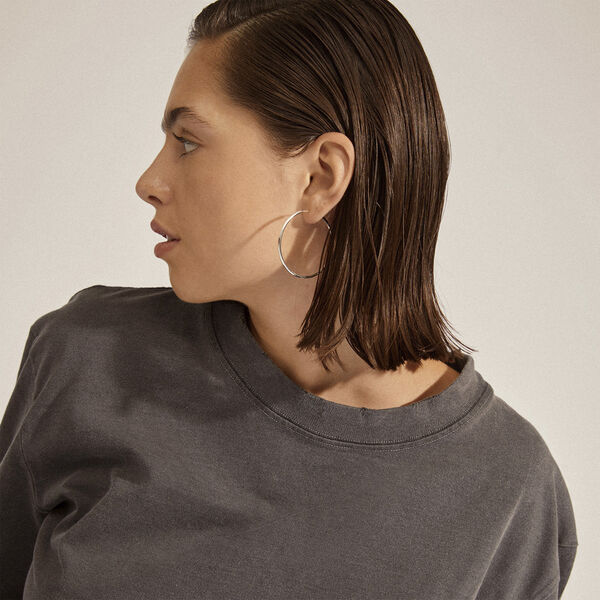 APRIL recycled medium hoop øreringe sølvbelagt