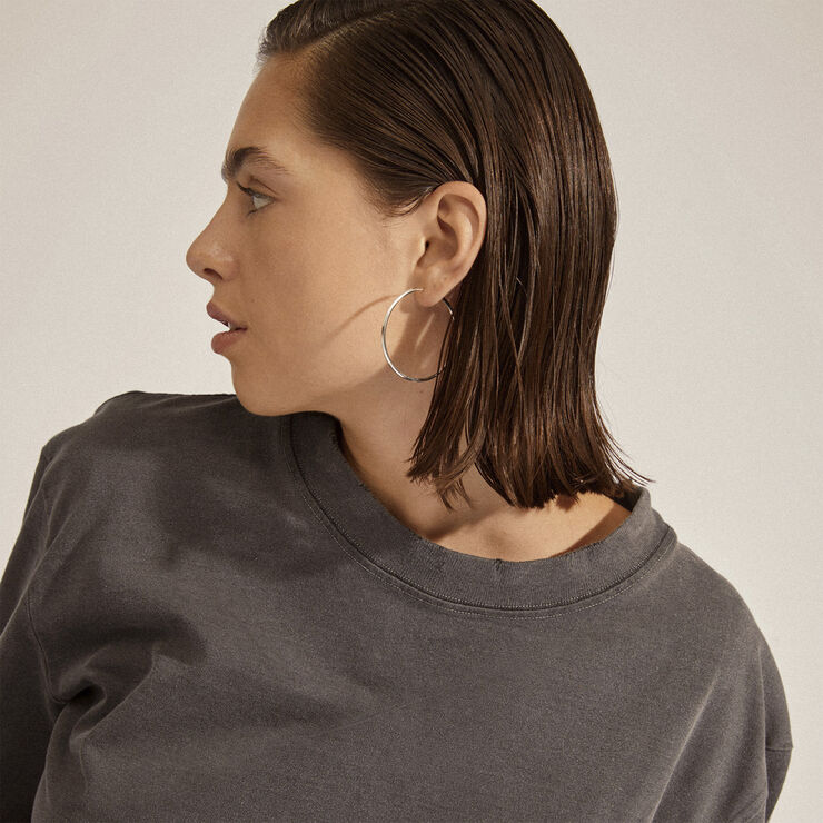 APRIL recycled medium hoop øreringe sølvbelagt