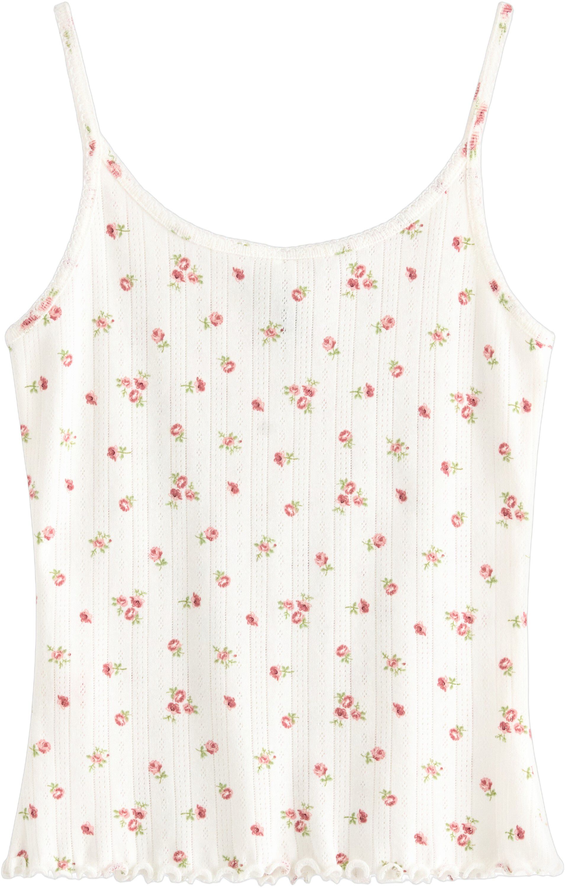 Pyjama top in soft cotton pointelle