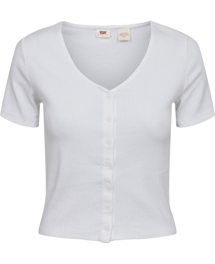 MUSE SS TEE WHITE + COTTON/POL