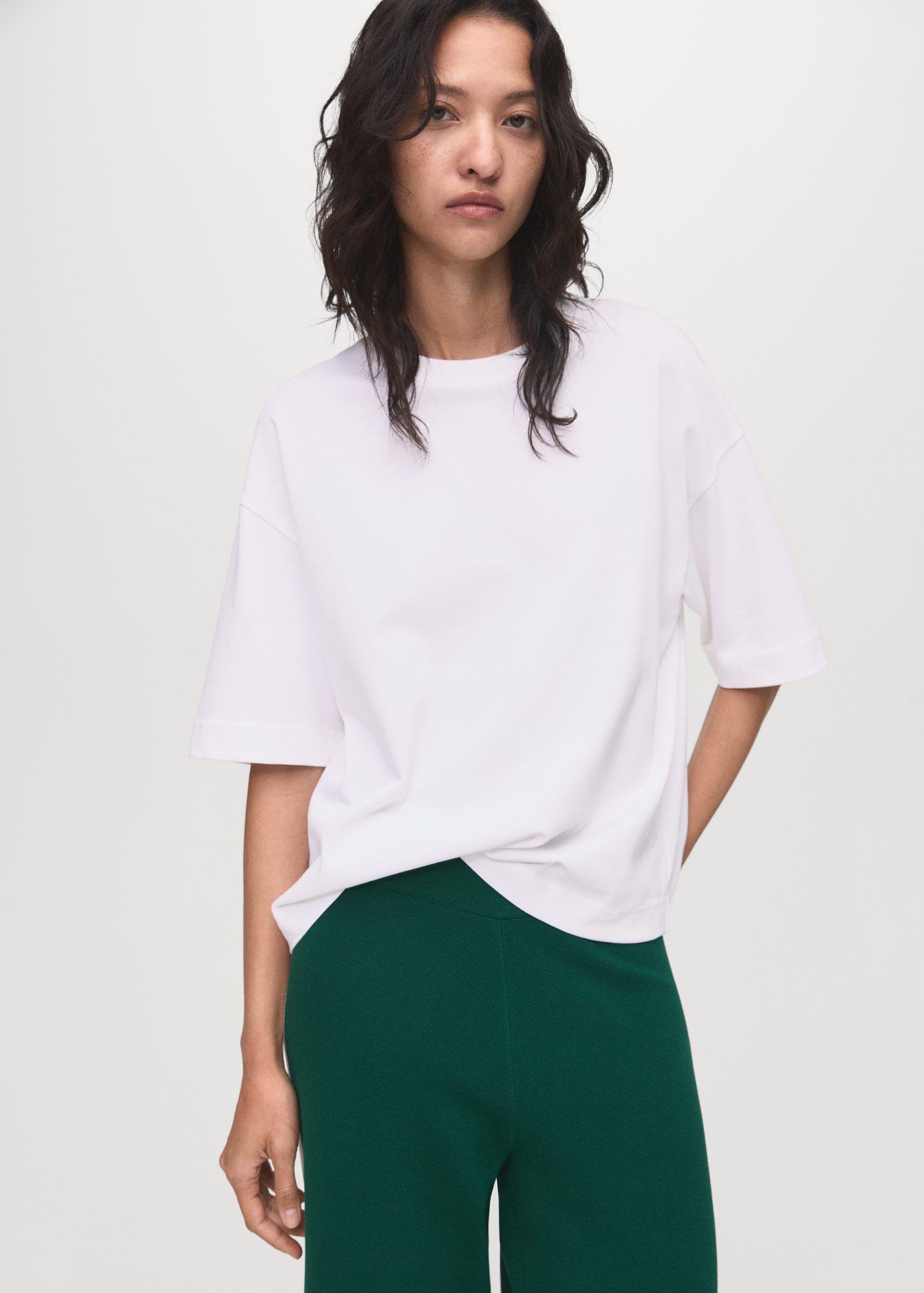 Fine-knit straight-fit trousers