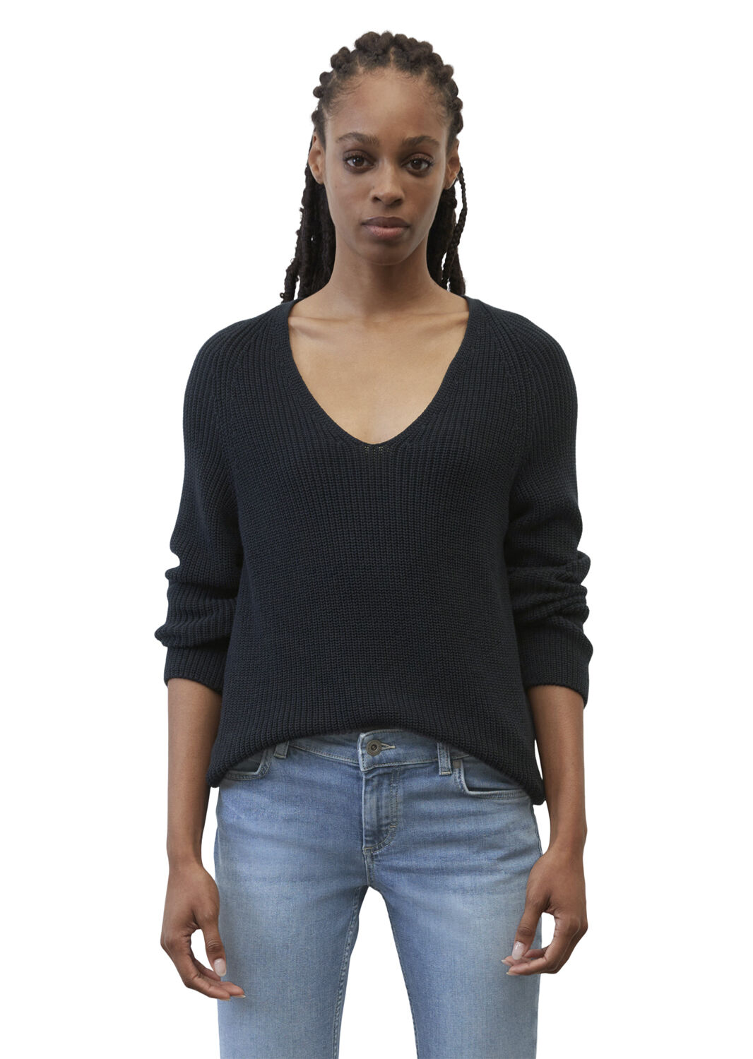 Cotton Pullover, V-neck