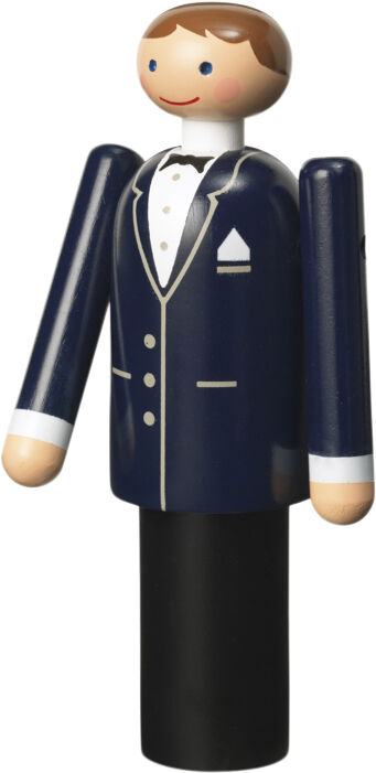 Brudgom H12 cm bl&aring;/sort/hvid