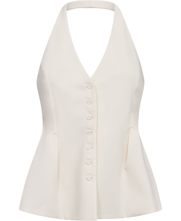 Peplum top with halter neck