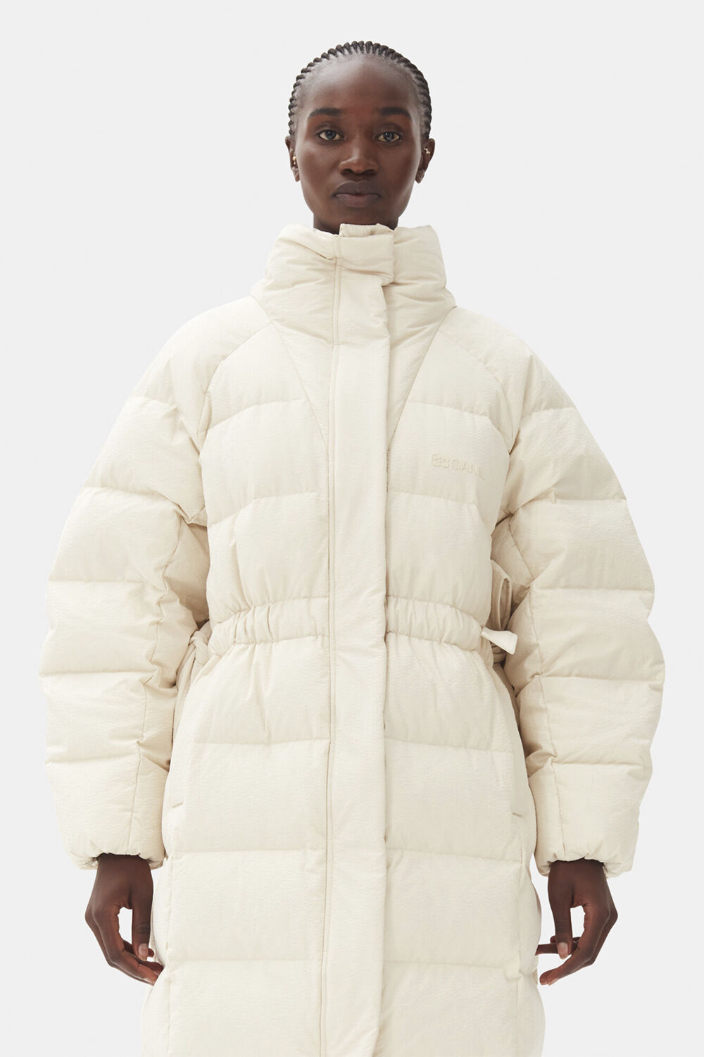 Tech Seersucker Puffer Coat