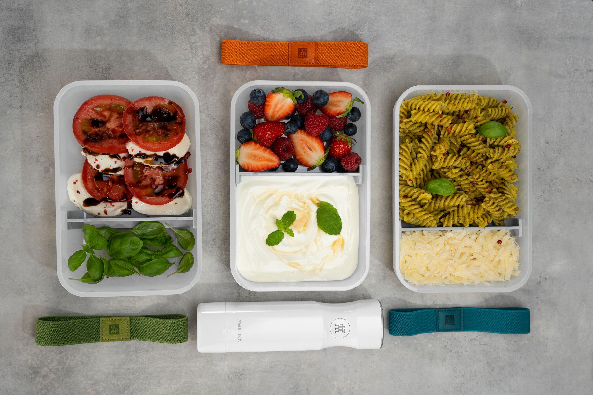 Fresh & Save Vakuum Lunchbox Set, L Flat / 6-st, Plast, Semitransparen