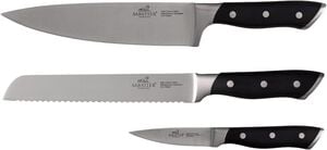 Knivset Hercules 3 delar St&aring;l/Svart ABS