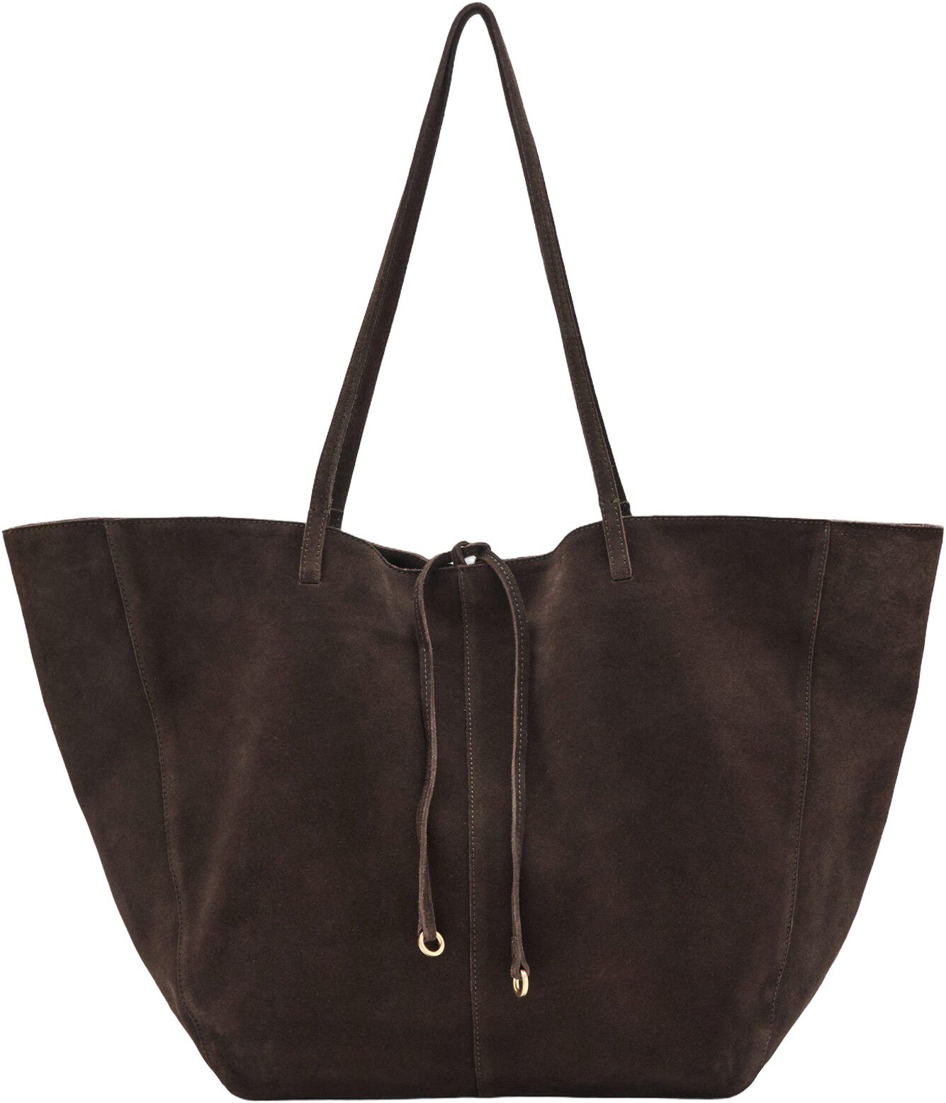 Suede leather shopper bag