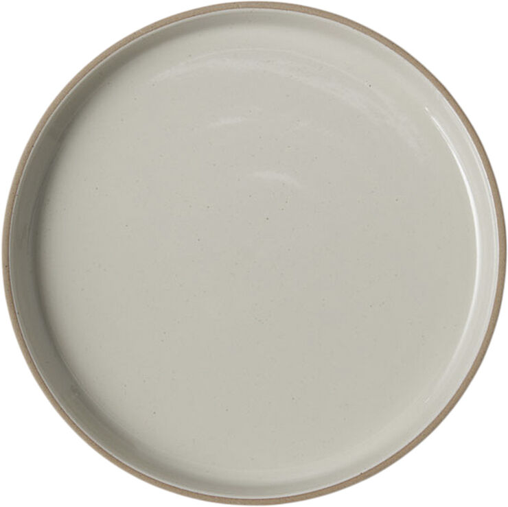 CLAYWARE, SERVING BOWL, LARGE, LOW, CLAY SAND, GLAZE LIGHT G